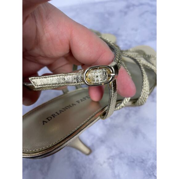 Adrianna Papell Boutique, Size 10M, Gold Cage Heels, Rope Strappy Open Toe *Read - Picture 9 of 14